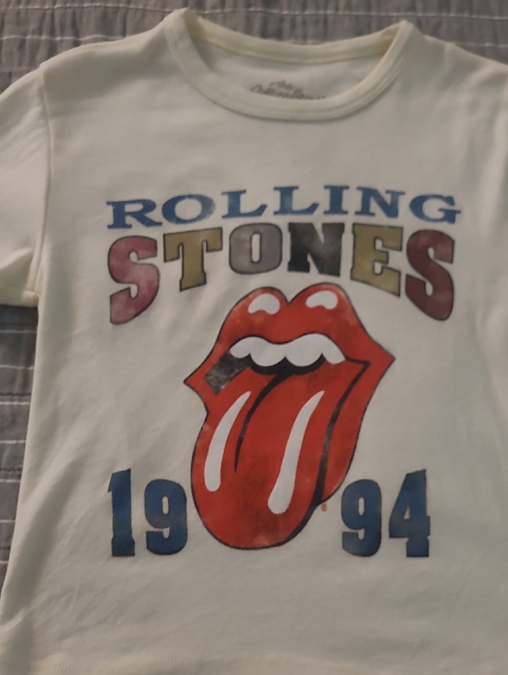 Rolling Stones Graphic Tee for Kids in Cream and Red